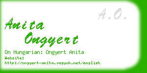 anita ongyert business card